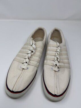 Vintage K-Swiss Canvas Sneakers Cream White Made in Korea Men’s Size 13